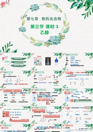 7.3.1  乙醇- 高一化学同步课堂精品课件（人教版2019必修第二册）.pptx