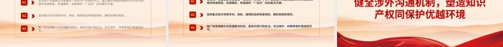 红色党政党建党课关于强化知识产权保护的意见解读PPT模板.pptx