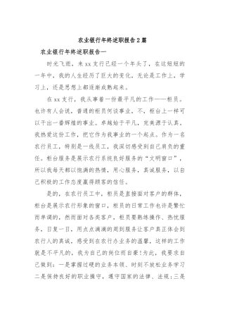 2019年农业银行年终述职报告2篇.docx