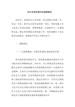 党支部书记2019年述职报告.docx