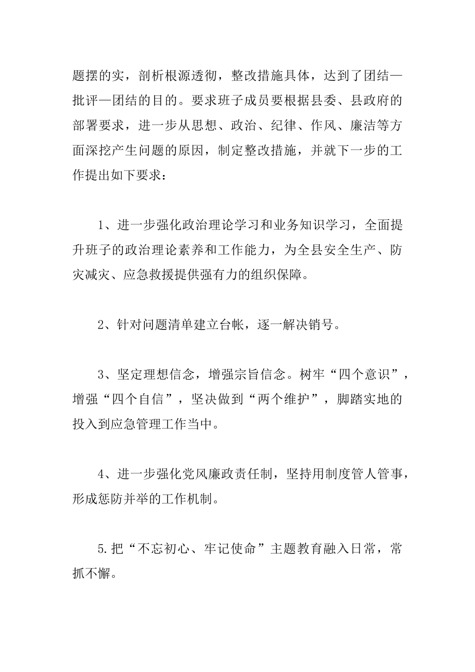 应急管理局专题生活会情况总结报告.docx_第3页
