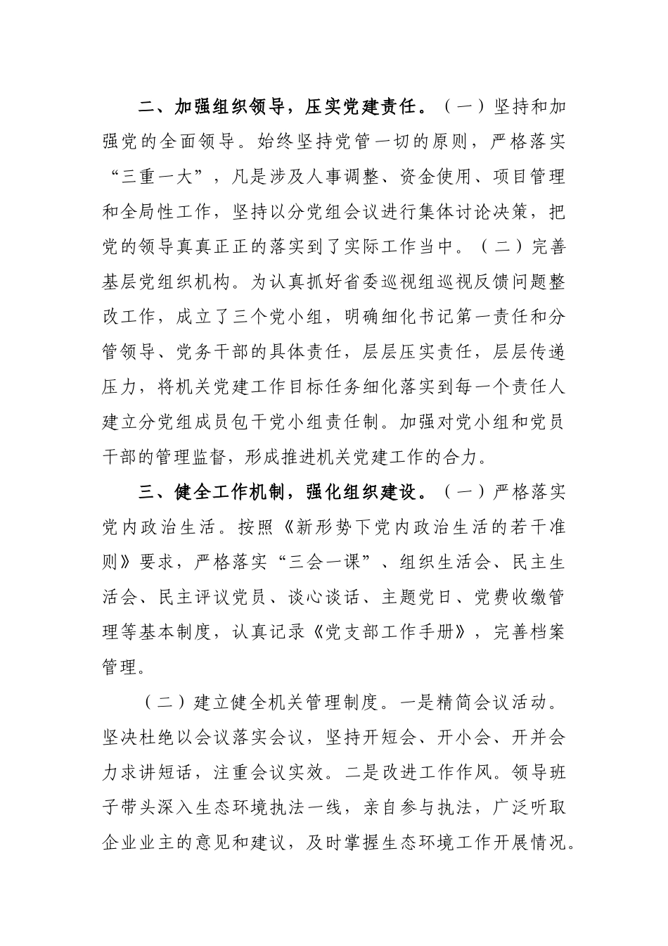 生态环境局党建全面从严治党工作总结汇报.docx_第2页