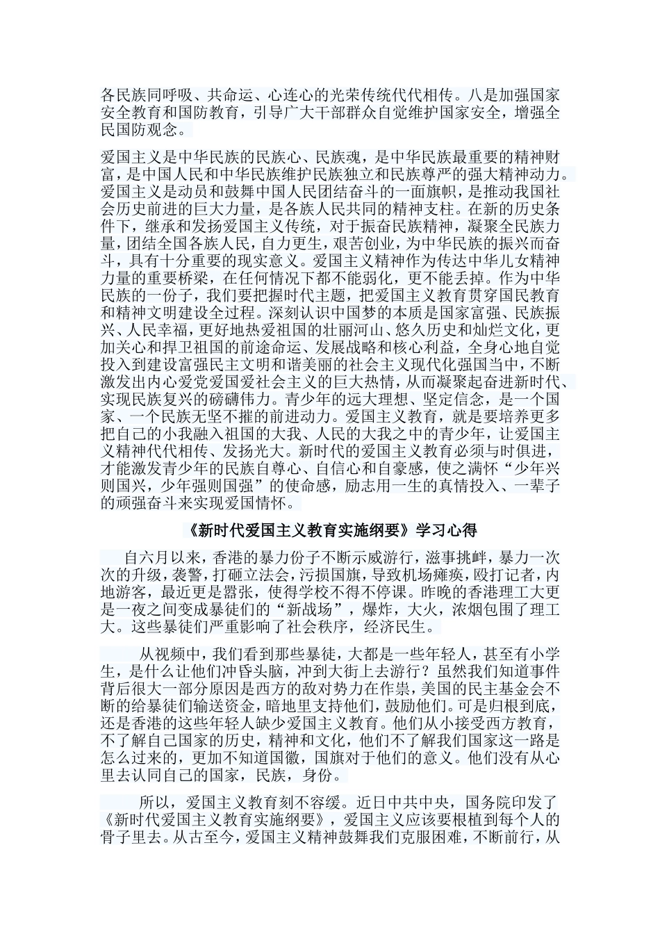 4篇《新时代爱国主义教育实施纲要》学习心得.doc_第2页