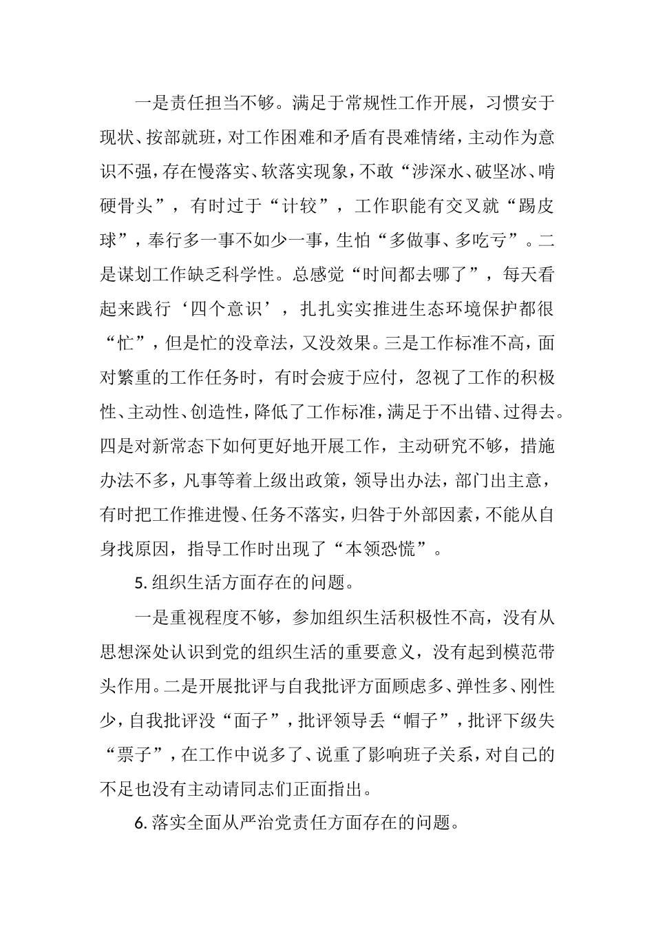 某局班子成员检视问题清单及整改措施.doc_第3页