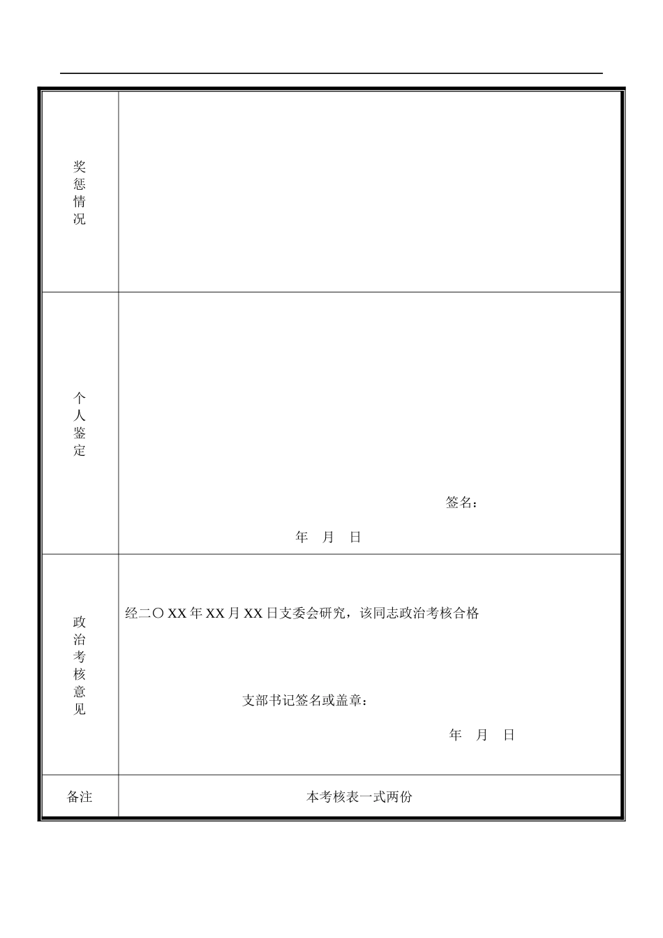 党员发展对象政治考核表入党积极分子考察表报告模板.docx_第2页