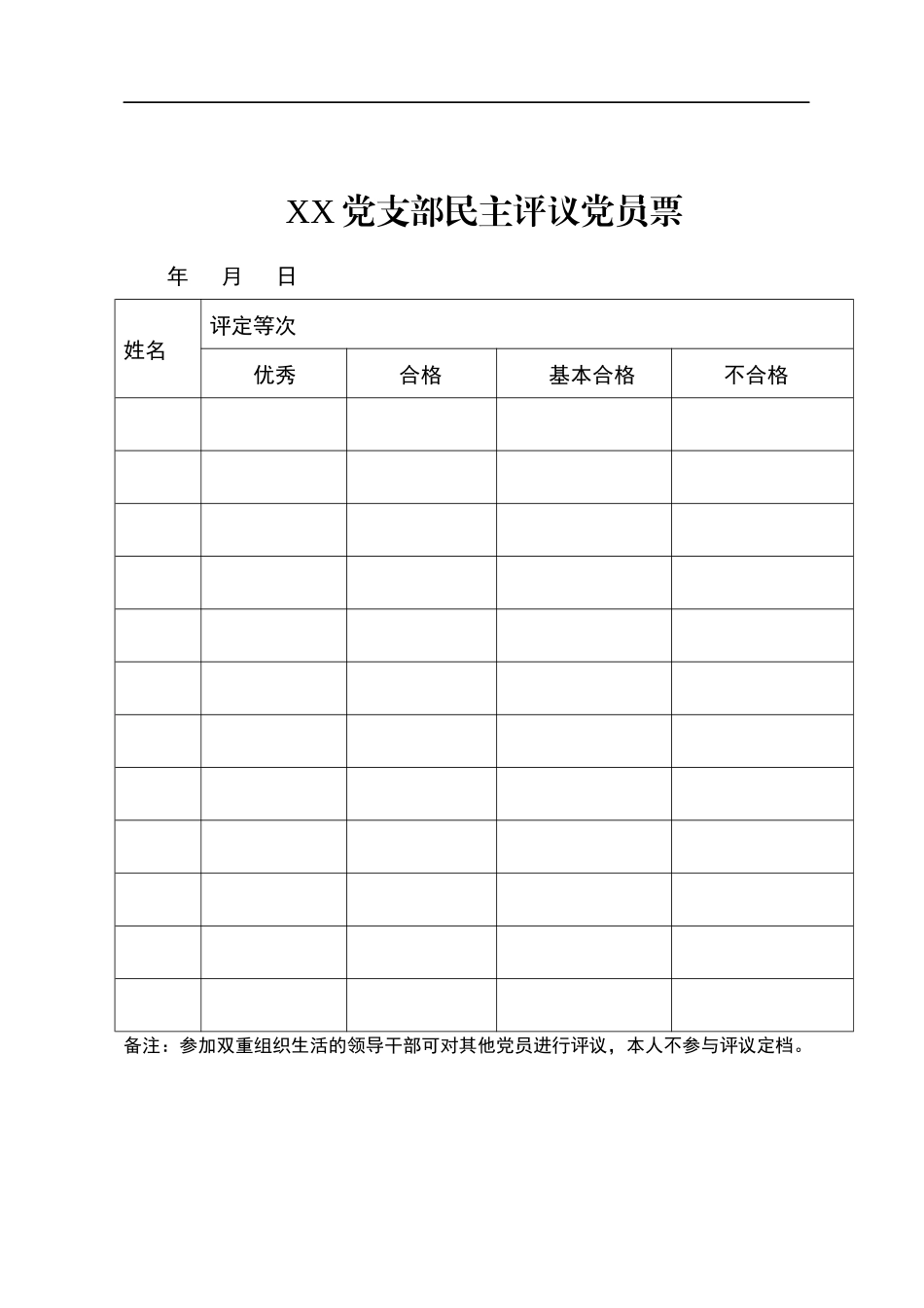 党支部年终民主评议登记表等4张.docx_第2页