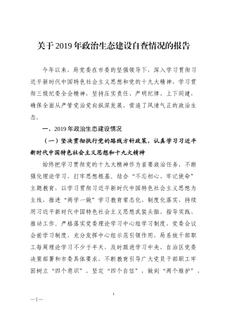 2019政治生态自查报告.docx