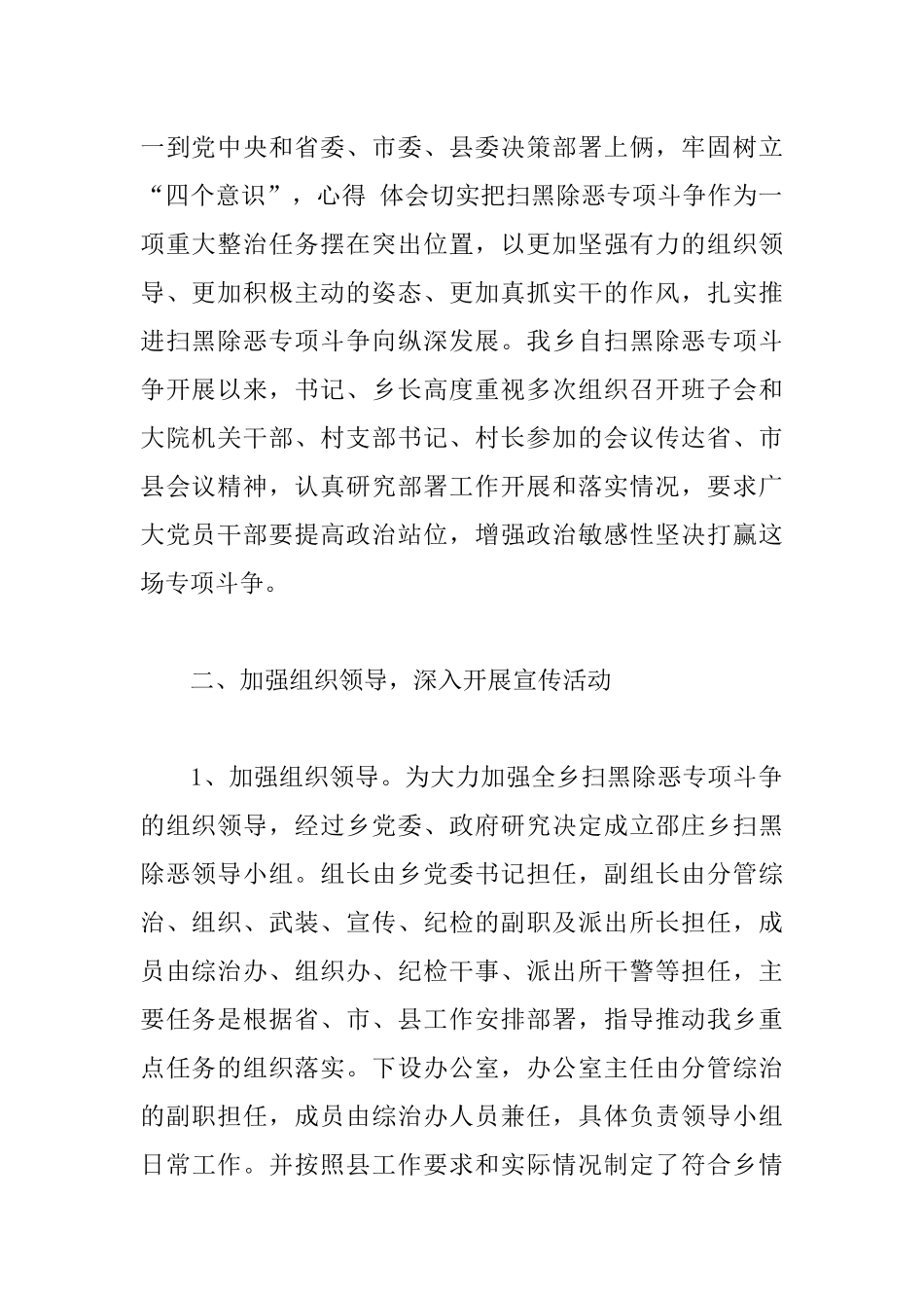 扫黑除恶专项斗争工作总结范文_扫黑除恶专项行动工作总结大全.docx_第2页