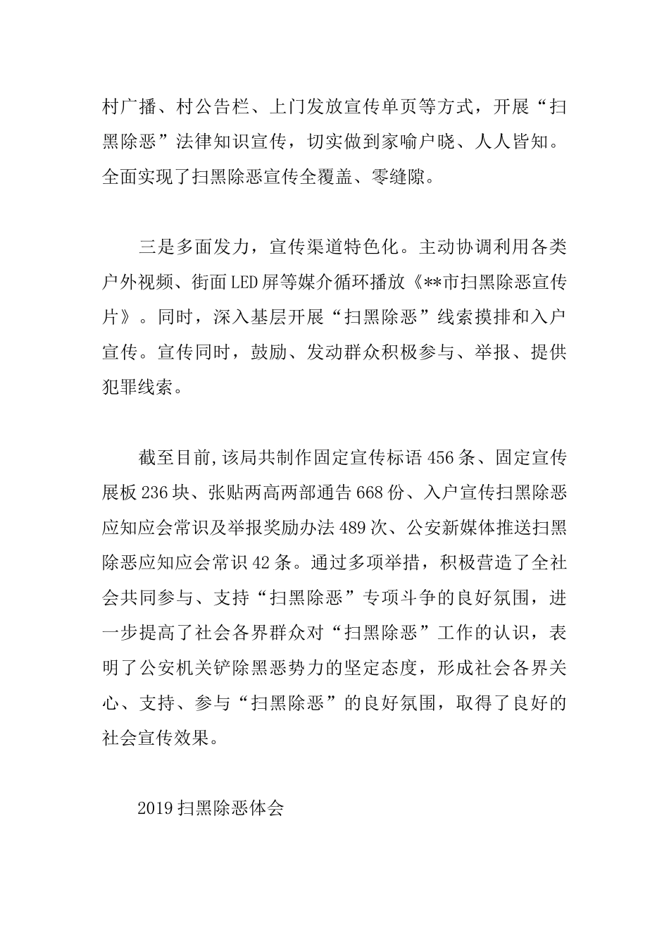 最新2019扫黑除恶专项工作年度总结心得范文5篇.docx_第2页