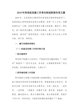 2019年局党组党建工作责任制述职报告范文篇.docx