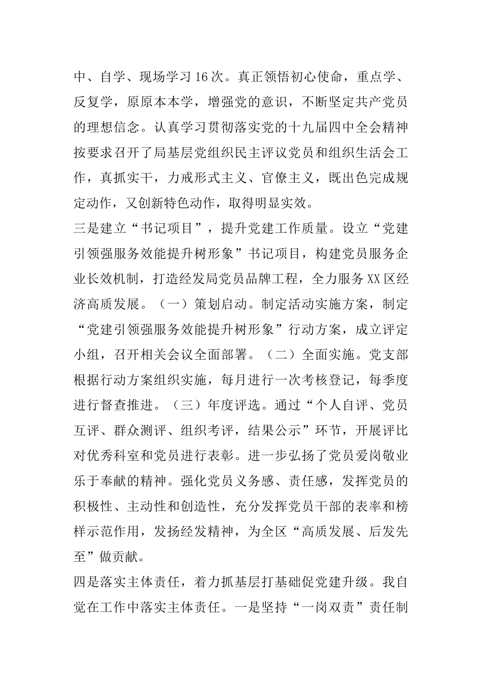 2019年经发局党支部书记抓基层党建工作述职报告.docx_第3页