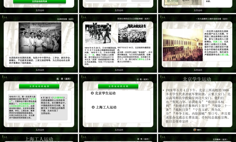 五四青年节之《五四运动课件主题班会课》.ppt