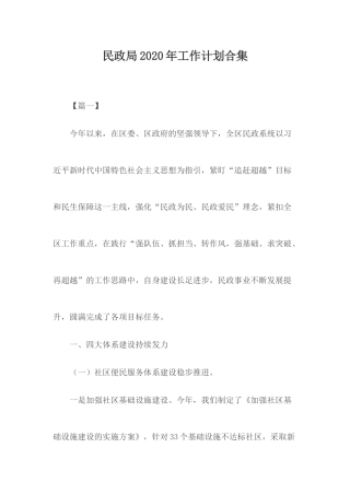 民政局2020年工作计划合集.docx
