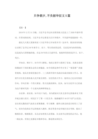 只争朝夕,不负韶华 征文.docx