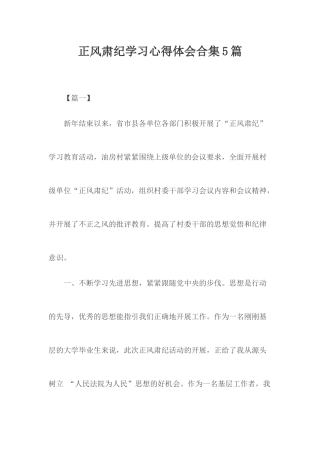 正风肃纪学习心得体会合集5篇.docx