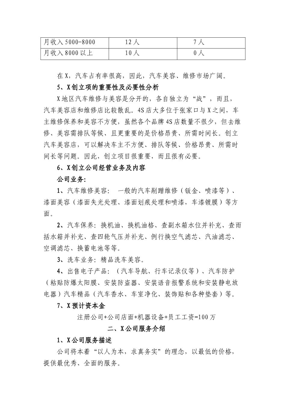 大学生汽车美容维修店创业计划书模板.docx_第2页