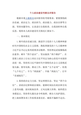 个人政治建设考察自评报告..docx