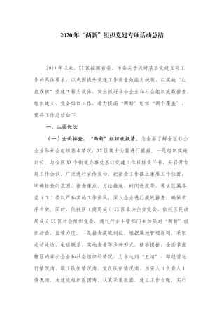 2020年“两新”组织党建专项活动总结.docx
