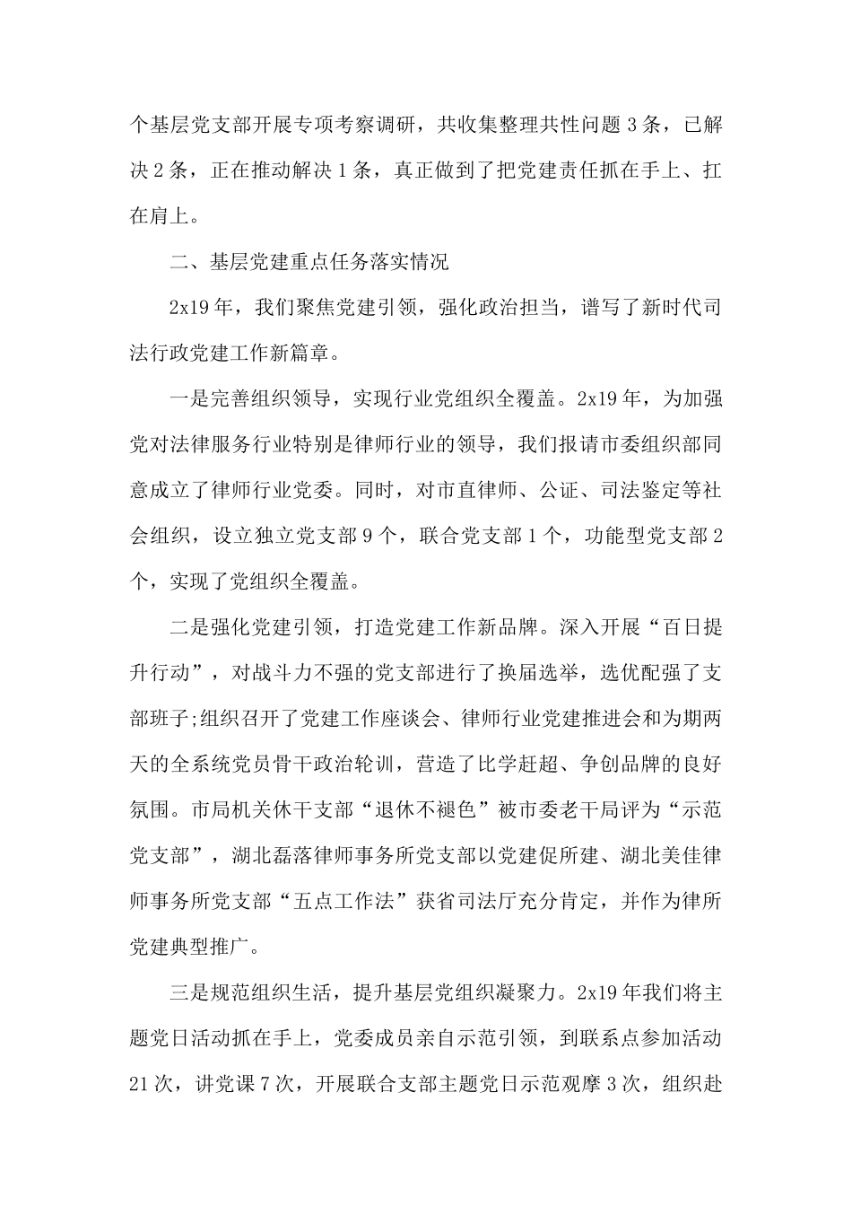 党委书记履行第一责任人职责情况及基层党建重点任务落实情况[参考模板].docx_第2页