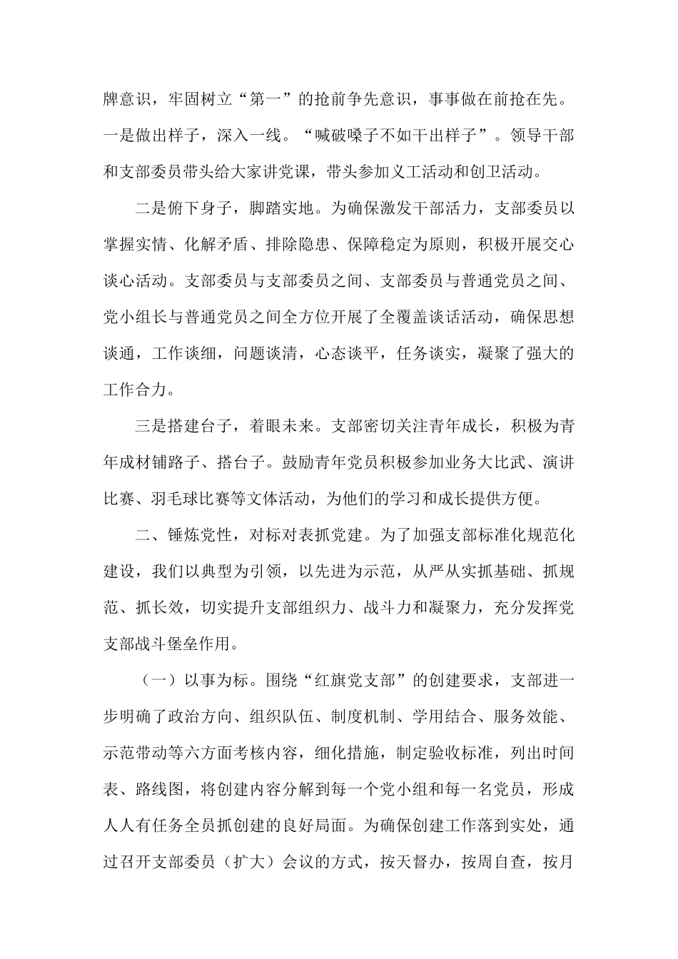 红旗支部抓党建总结汇报申请材料.docx_第3页