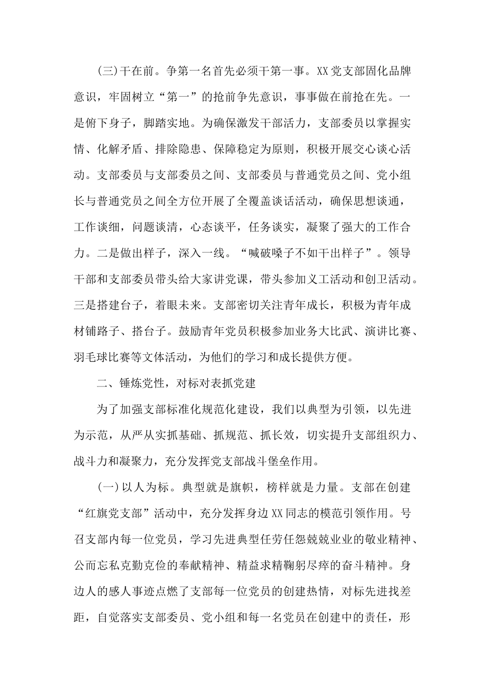 XX党支部争创红旗支部汇报材料.docx_第3页