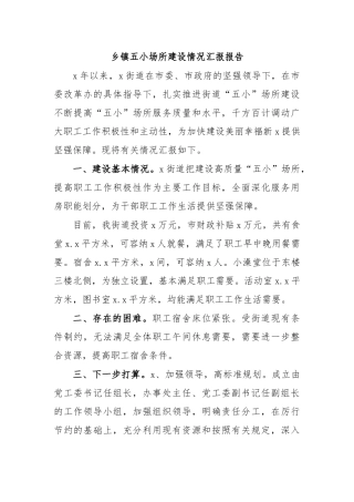 乡镇五小场所建设情况汇报报告.docx
