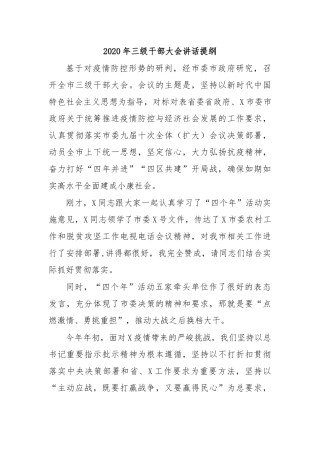 2020年三级干部大会讲话提纲.docx