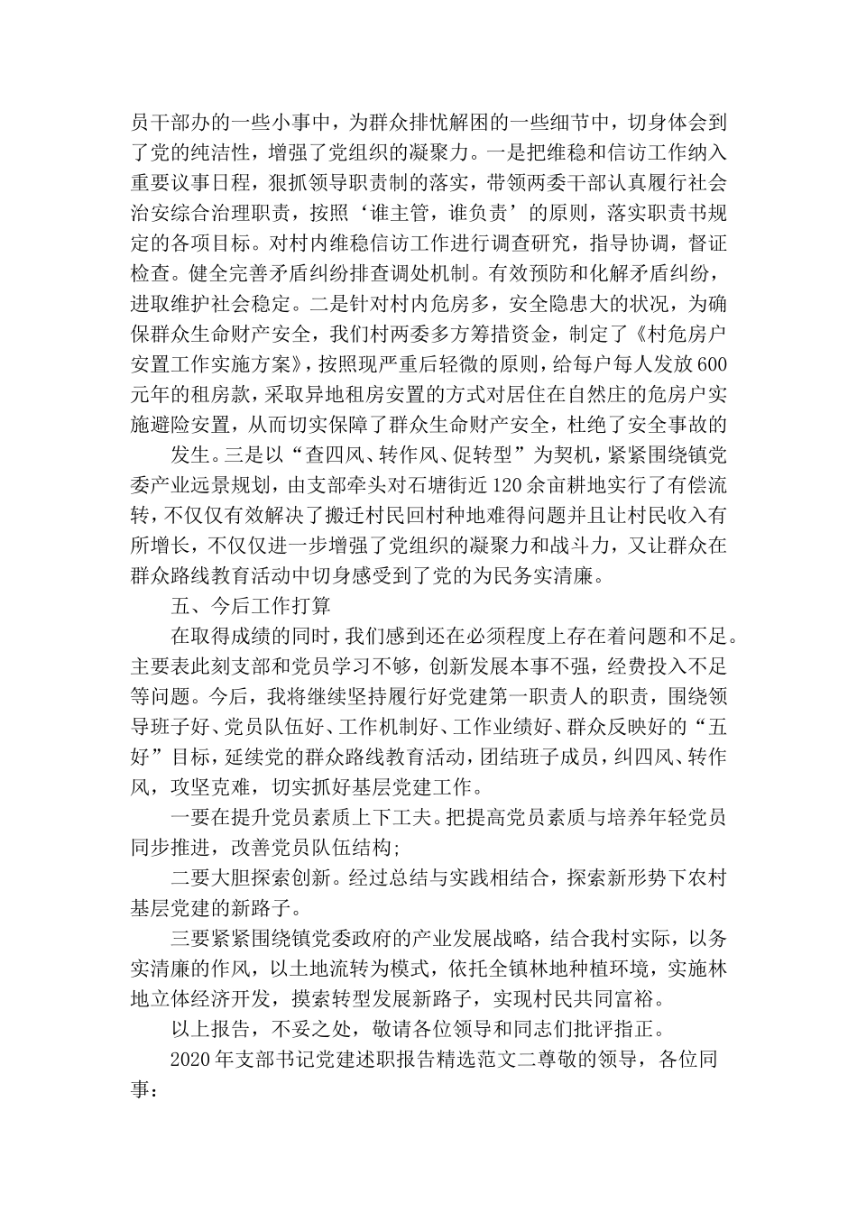 2020年支部书记党建述职报告精选范文两篇.doc_第3页