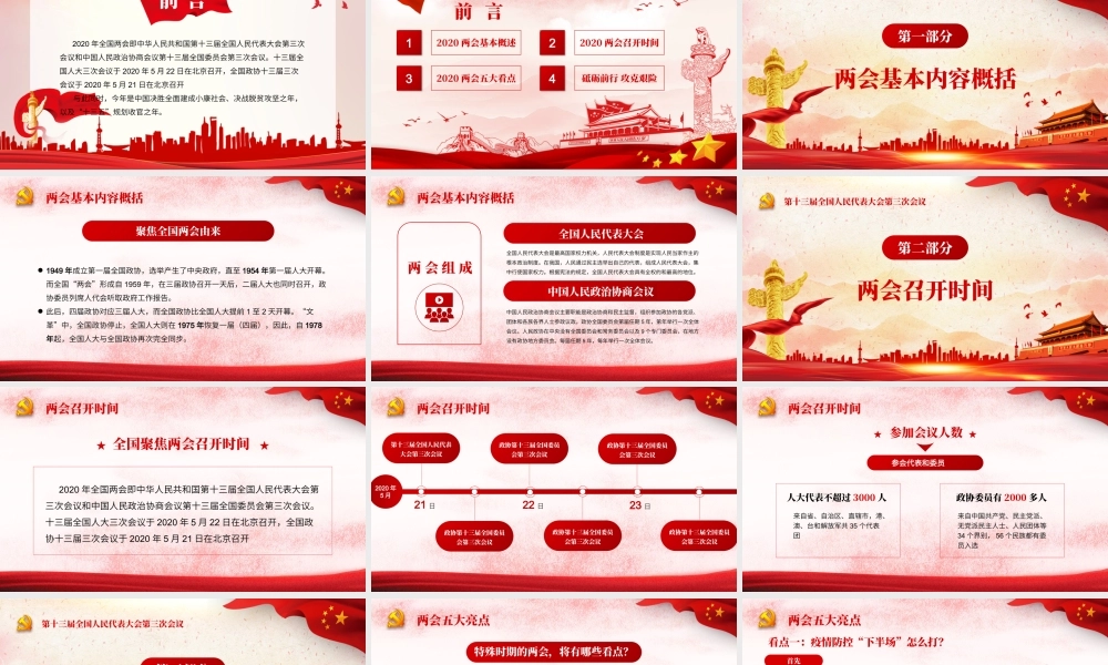 学习贯彻2020全国两会精神解读PPT模板.pptx