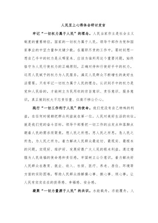 人民至上心得体会研讨发言.docx