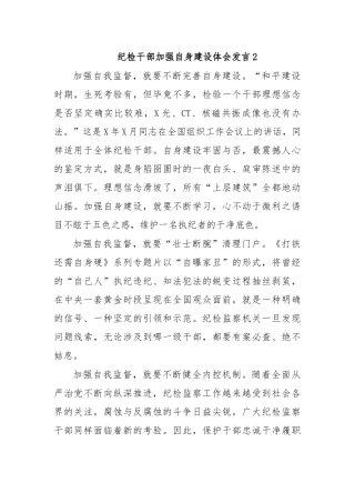 纪检干部加强自身建设体会发言2.docx