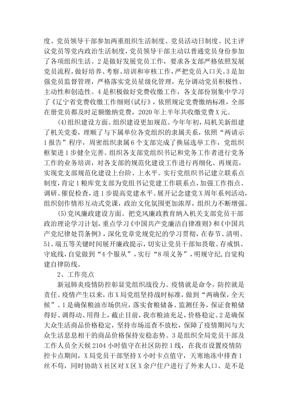 市局2020年上半年党建工作总结及下半年工作打算.doc_第2页