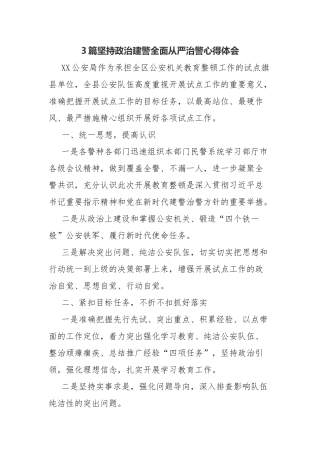 3篇坚持政治建警全面从严治警心得体会.docx