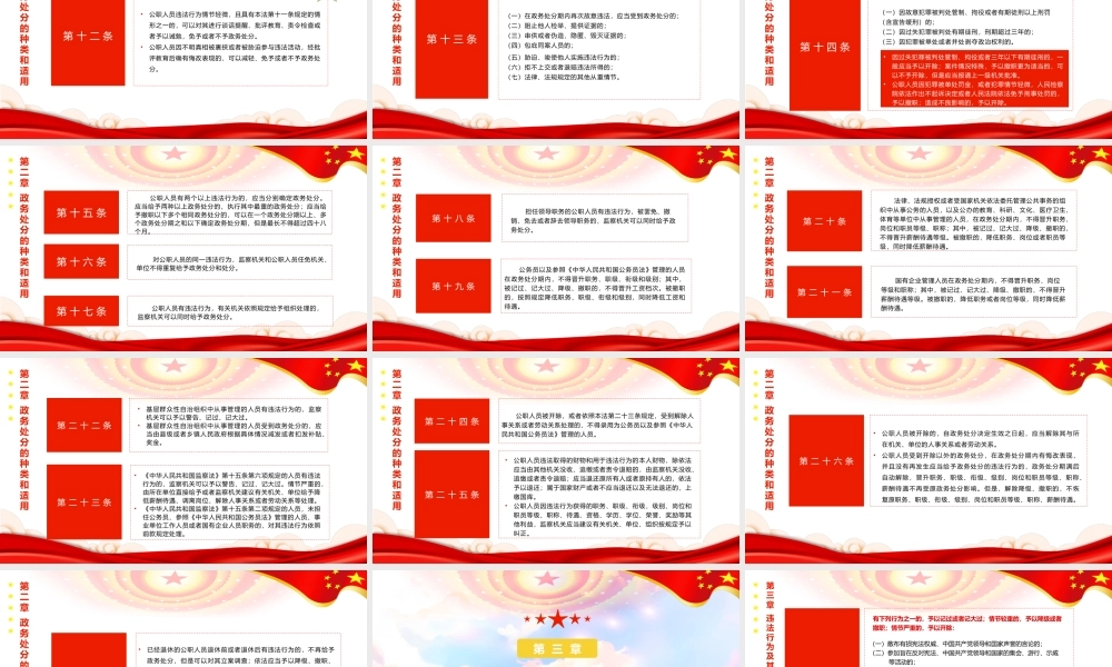 党政风中华人民共和国公职人员政务处分法PPT模板.pptx