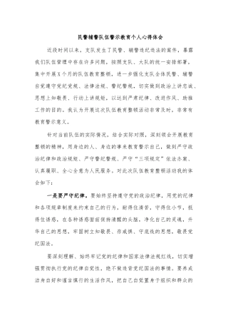 民警辅警队伍警示教育个人心得体会.docx