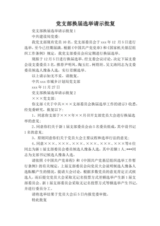党支部换届选举请示批复.doc
