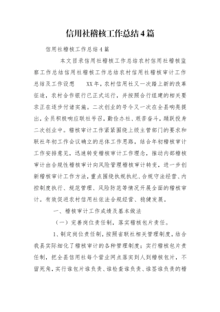 信用社稽核工作总结4篇.doc