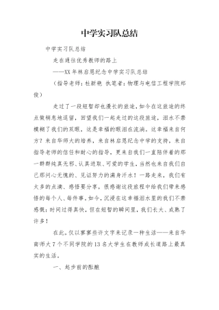 中学实习队总结.doc