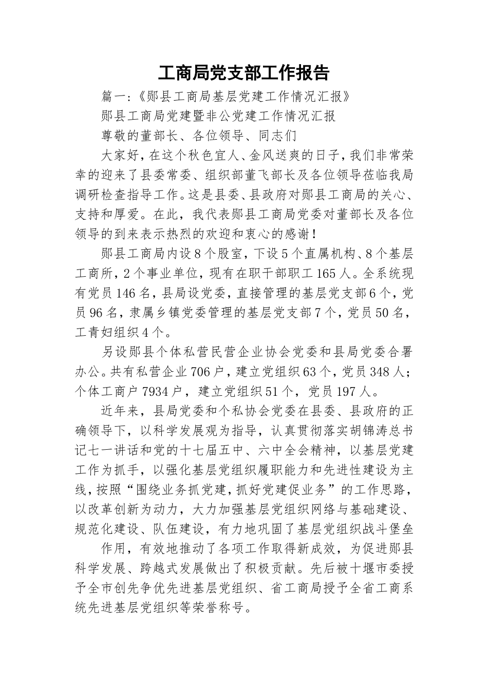工商局党支部工作报告.doc_第1页