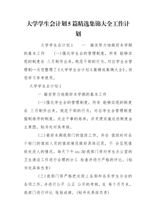大学学生会计划5篇精选集锦大全工作计划.doc