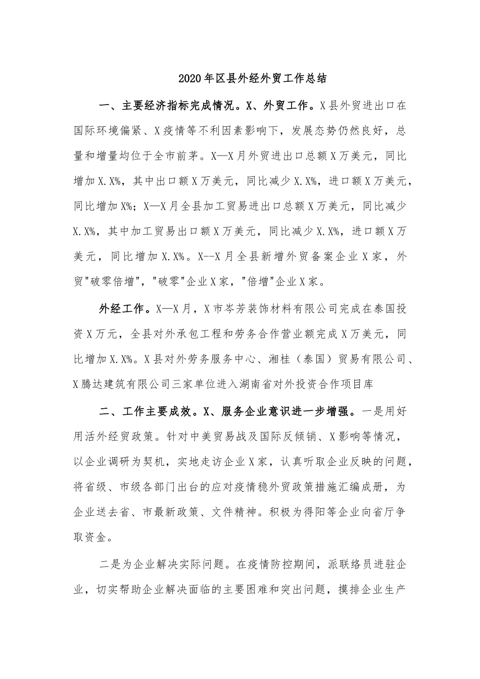 2020年县外经外贸工作总结.docx_第1页