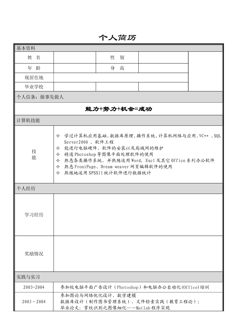 最新多篇大学毕业生求职应聘简历范文模板表格可编辑(word版).doc_第2页