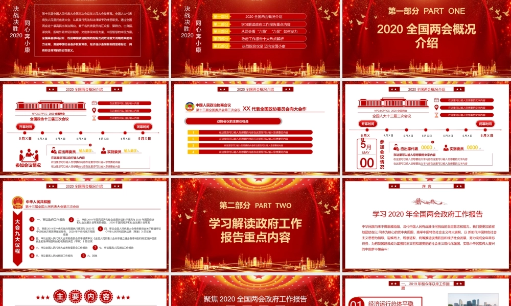 六保六稳守住底线稳中求进学习两会精神红色大气ppt课件.pptx
