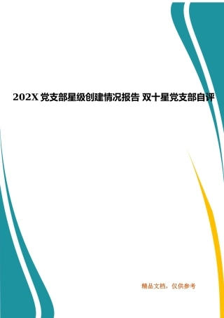 202X党支部星级创建情况报告 双十星党支部自评.docx
