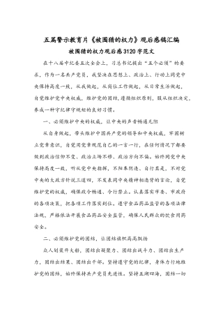 五篇警示教育片《被围猎的权力》观后感稿汇编.docx