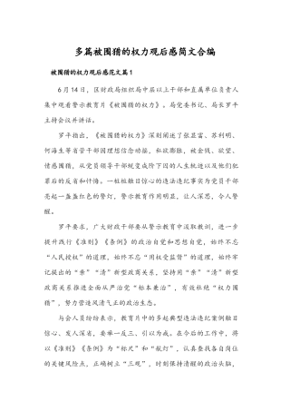 多篇被围猎的权力观后感简文合编.docx