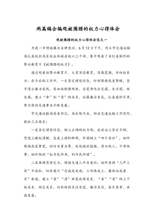 两篇稿合编观被围猎的权力心得体会.docx