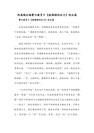 两篇稿合编警示教育片《被围猎的权力》观后感.docx