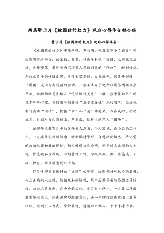 两篇警示片《被围猎的权力》观后心得体会稿合编.docx