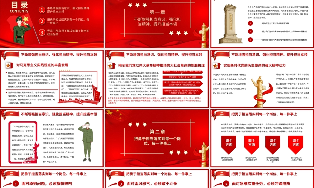 勇于担当作为,提升政治品格：不懈淬炼勇于担当的政治品格教育培训PPT模板.pptx